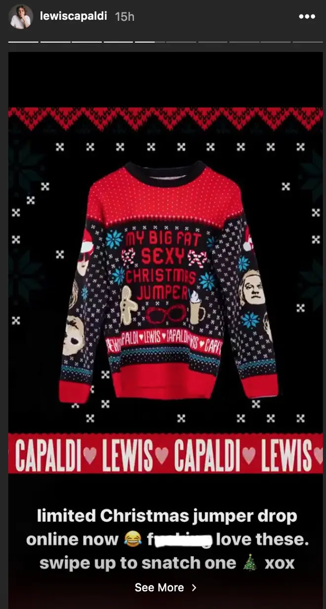 Lewis Capaldi's Christmas jumper is just as funny as you'd expect