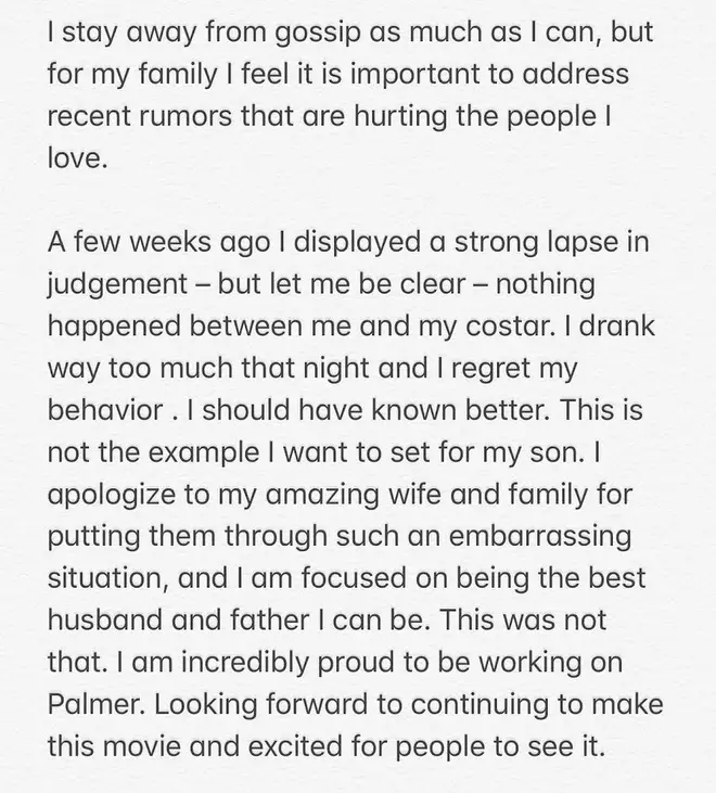 Justin Timberlake apologised to his wife, Jessia Biel, via Instagram