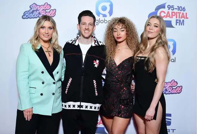 Ella Henderson, Sigala, Ella Eyre & Becky Hill on the red carpet at the Jingle Bell Ball 2019
