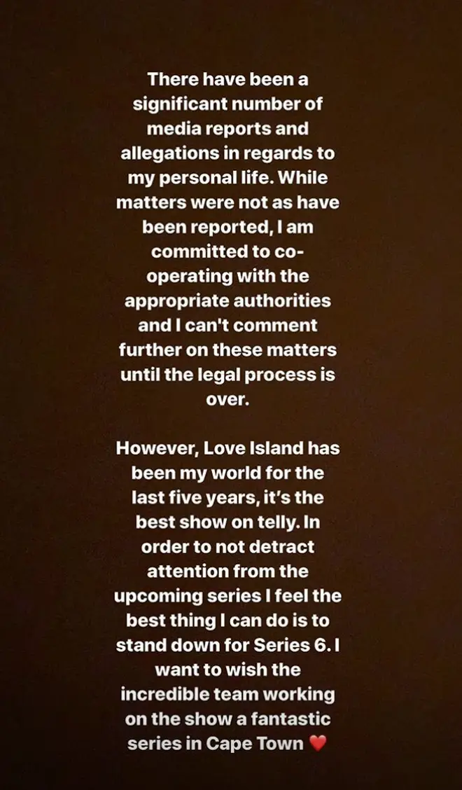 Caroline Flack posted this statement to announce she's stepped down