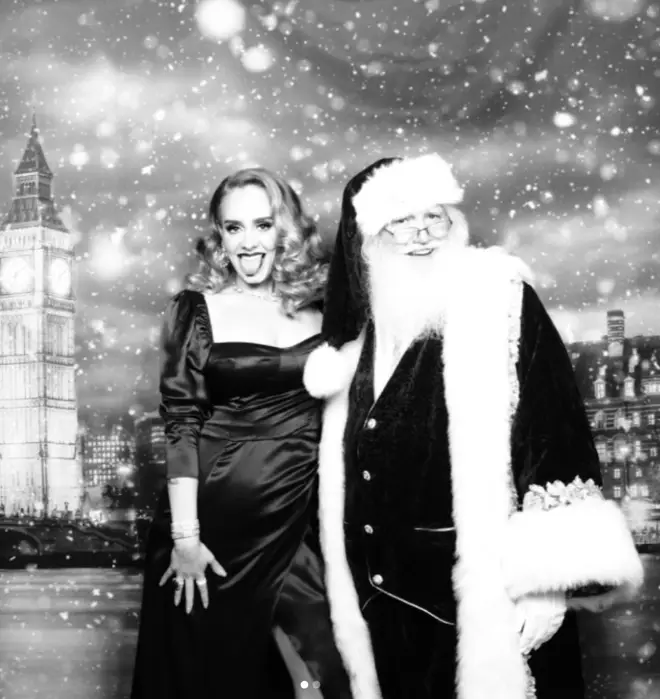 Adele posed up a storm at her Christmas party