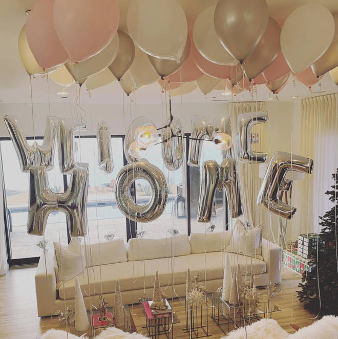 Kendall and Kylie decorated their dad's home in time for her arrival