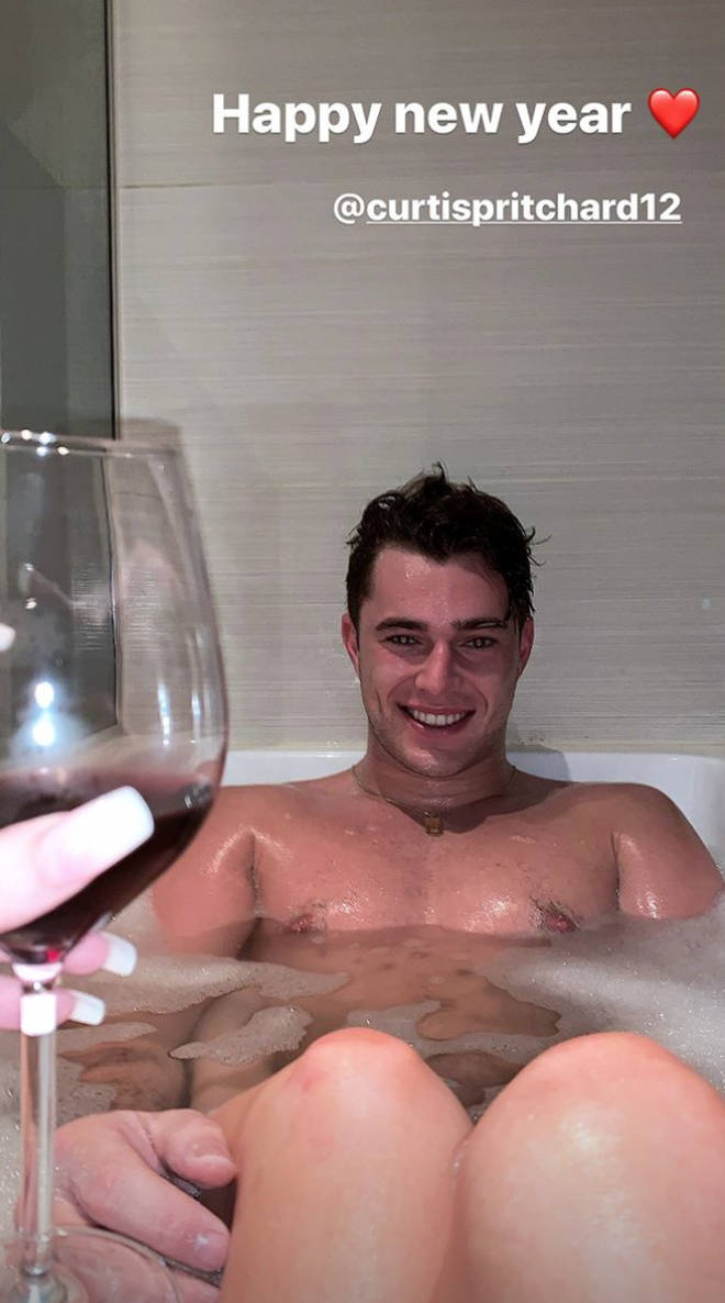 Maura Higgins posted this snap from the bath with boyfriend Curtis Pritchard