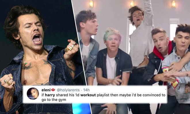 Harry Styles works out to One Direction music and our life is made