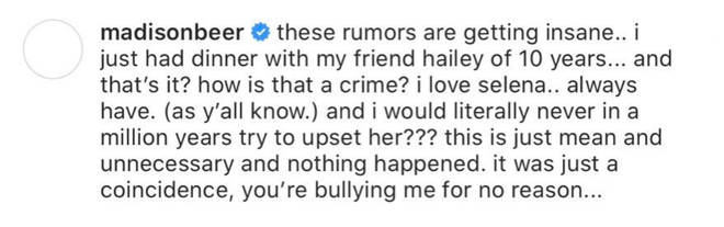 Madison Beer responded to claims she crashed Selena Gomez's 'Rare' party