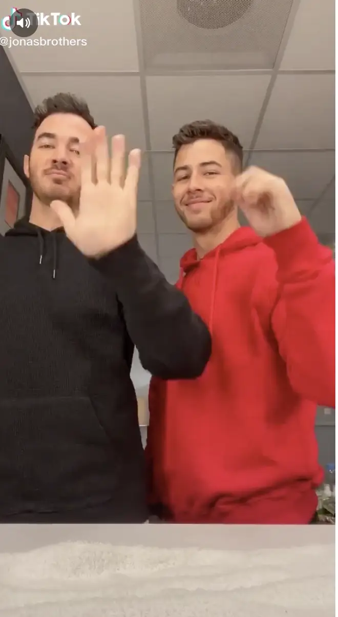 Jonas Brothers did the hand emoji challenge