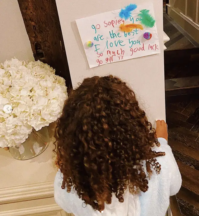 Sophie's niece Alaia wished her good luck