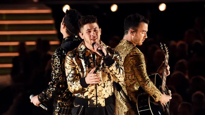 The Jonas Brothers perform at the GRAMMYs