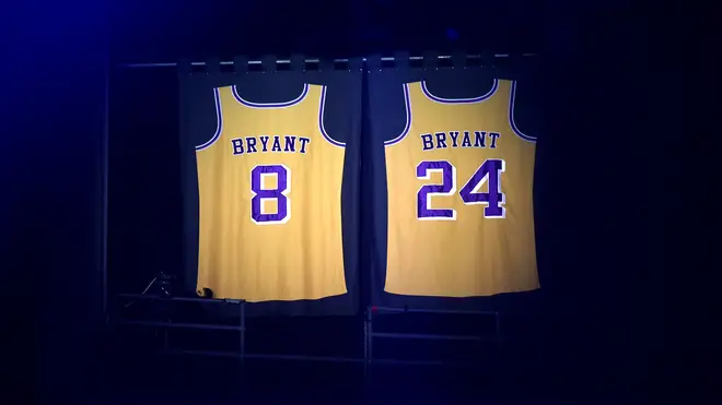 Kobe Bryant's LA Lakers jerseys were lit all night during the GRAMMYs