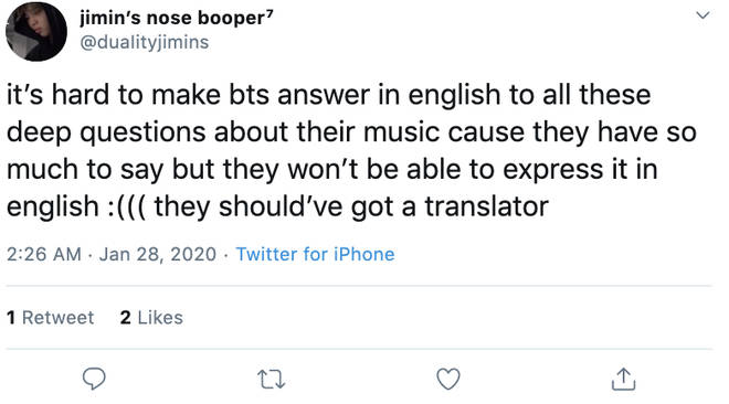 Fans want BTS to have a translator