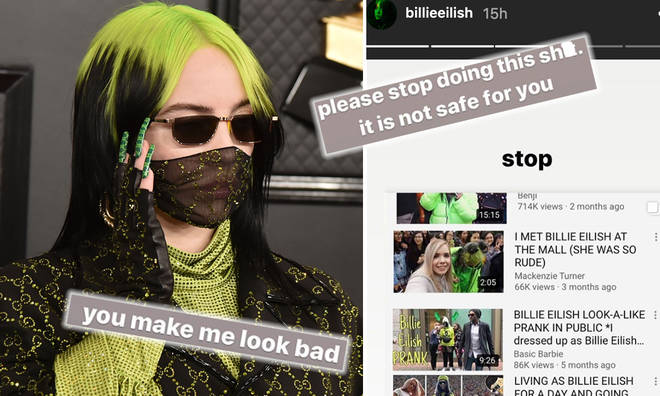 Billie Eilish begs people to stop impersonating her for YouTube videos