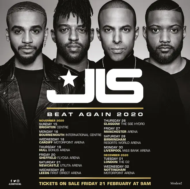 JLS announce 13 date UK tour