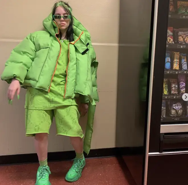 Billie Eilish is known for her slime green hair