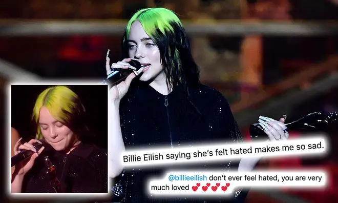 Billie Eilish's fans sent positive messages to the singer after her tearful BRITs speech