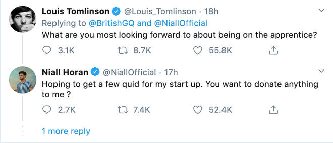 Just two former One Direction bandmates joking around on Twitter