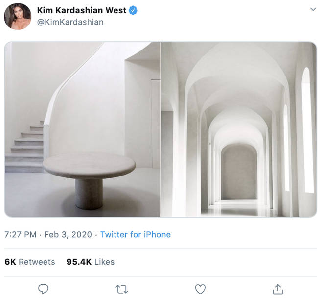 Kim Kardashian has previously shown off her all-white, arched hallway