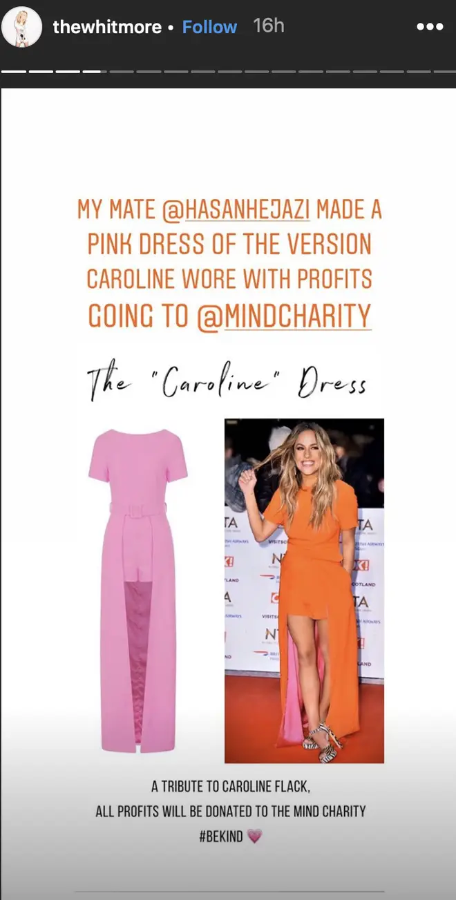 Laura Whitmore encouraged fans to purchase the Caroline Flack tribute dress