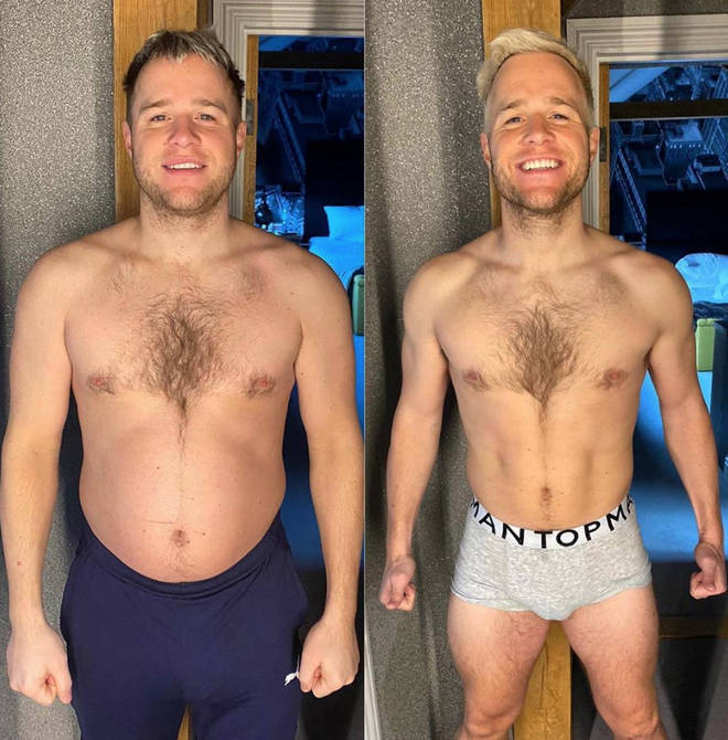 Olly Murs shared this before and after photo on Instagram