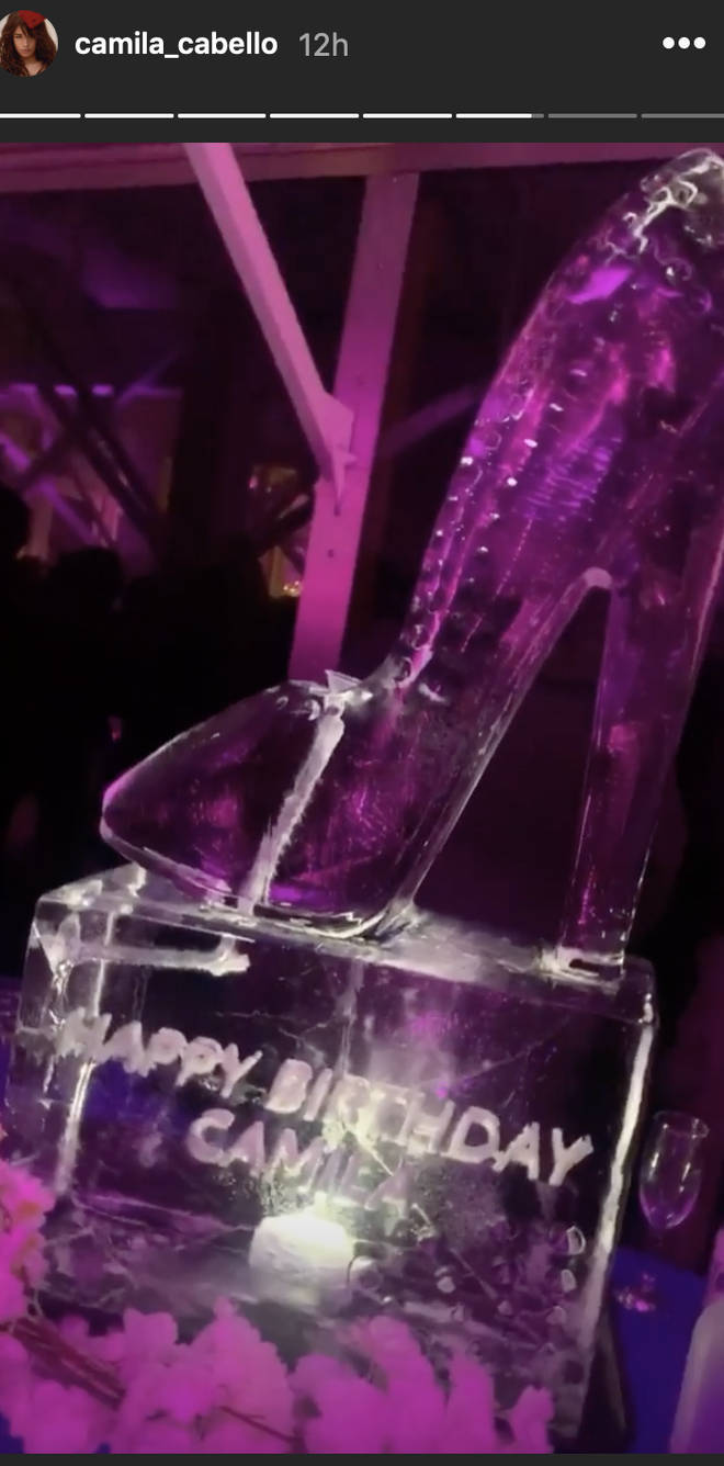 Camila Cabello had a glass slipper ice sculpture at her party