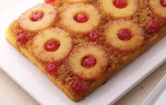 The pineapple upside-down cake isn't as hard to make as it looks