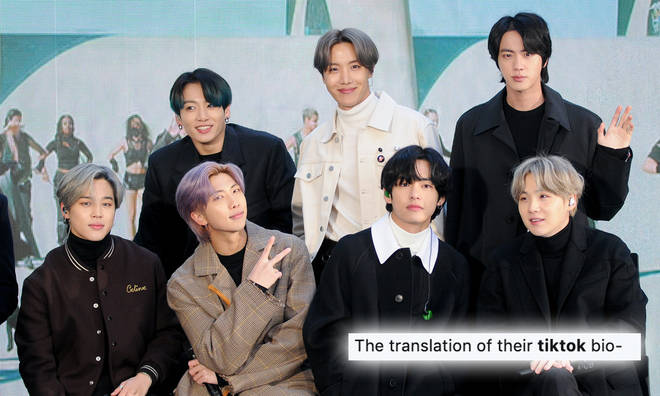 BTS' TikTok profile contains a translation error