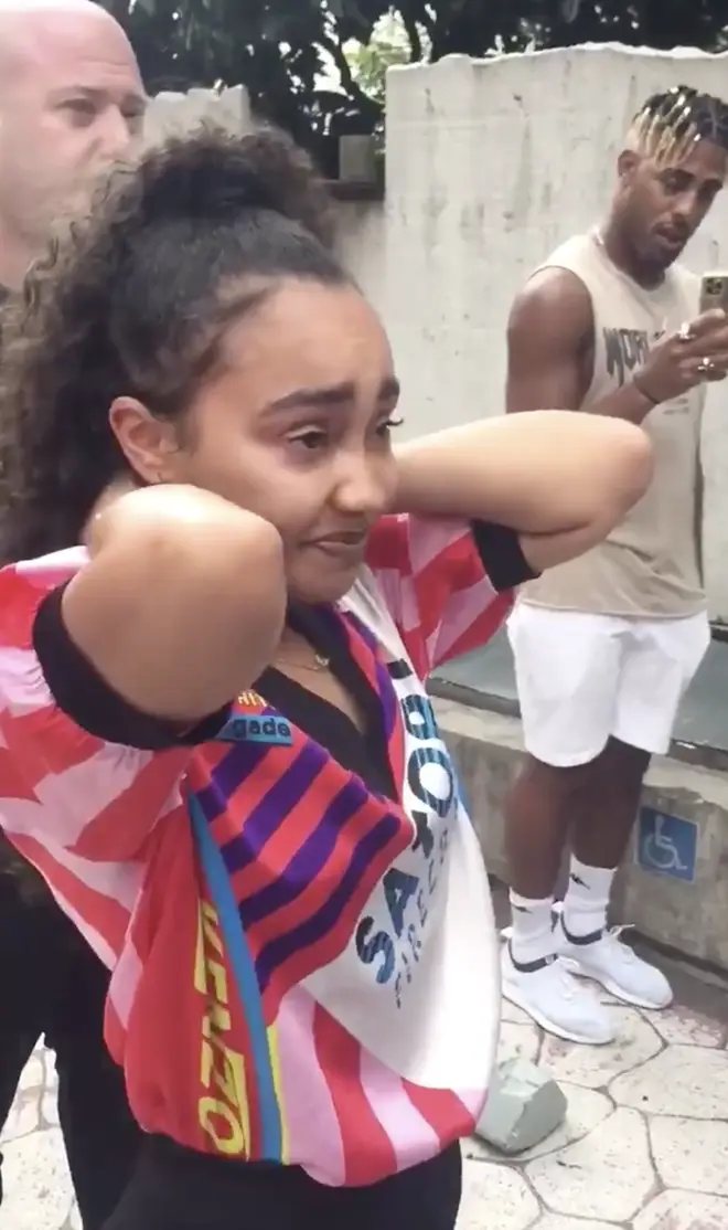 Leigh-Anne cries with Brazilian fan