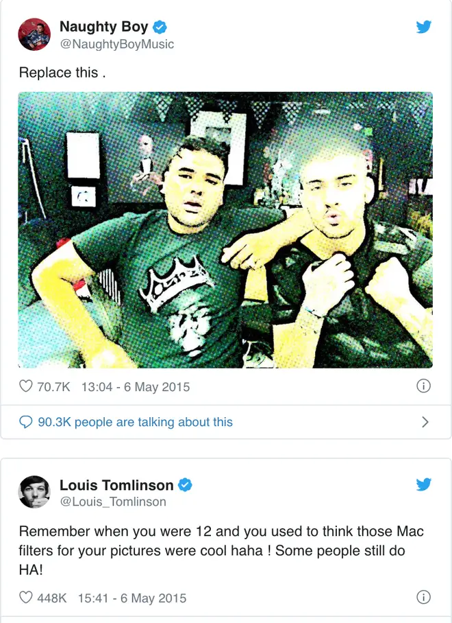 Louis Tomlinson throws shade at Zayn & Naughty Boy on Twitter