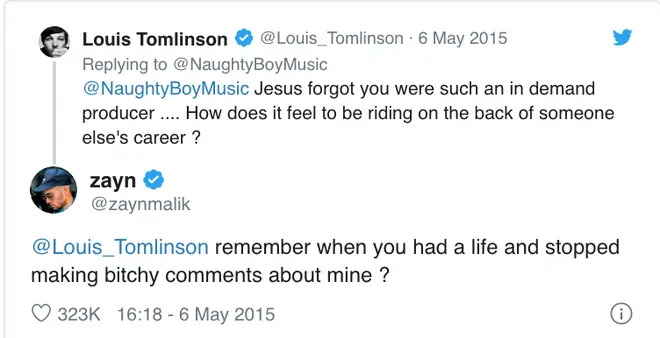 The feud between Louis Tomlinson and Zayn went down in 2015