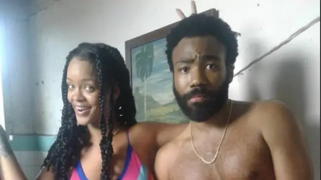 Rihanna And Donald Glover On Set In Cuba