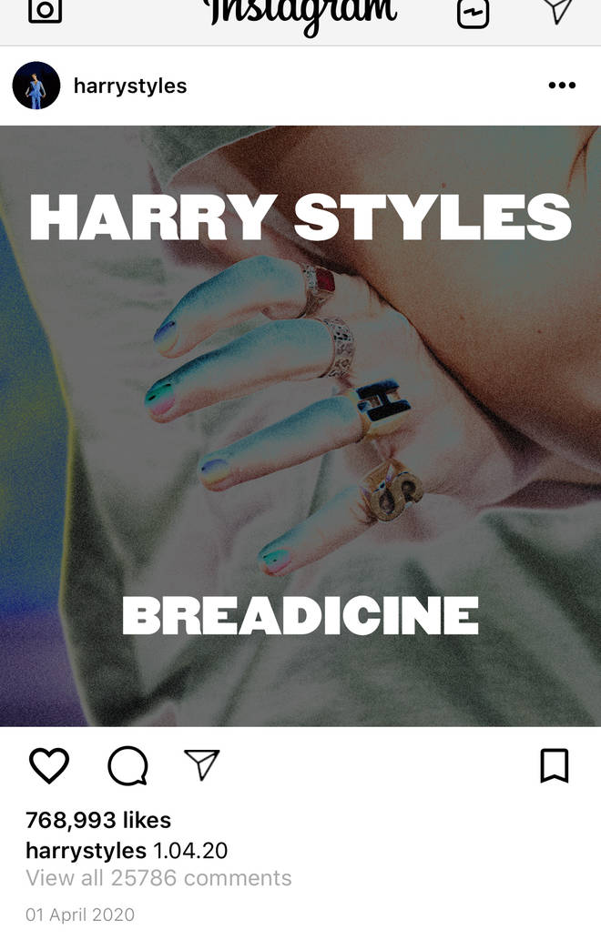 Harry Styles seemingly shared 'Breadicine' artwork