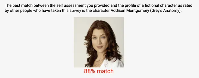 The openpsychometrics test will reveal which character you're most like