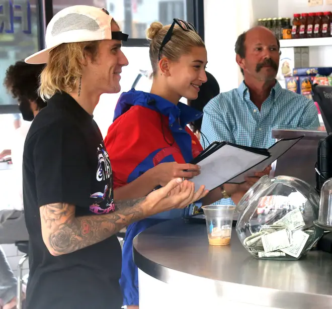 Justin Bieber & Hailey Baldwin In Their Happy Place- At A Coffee Counter