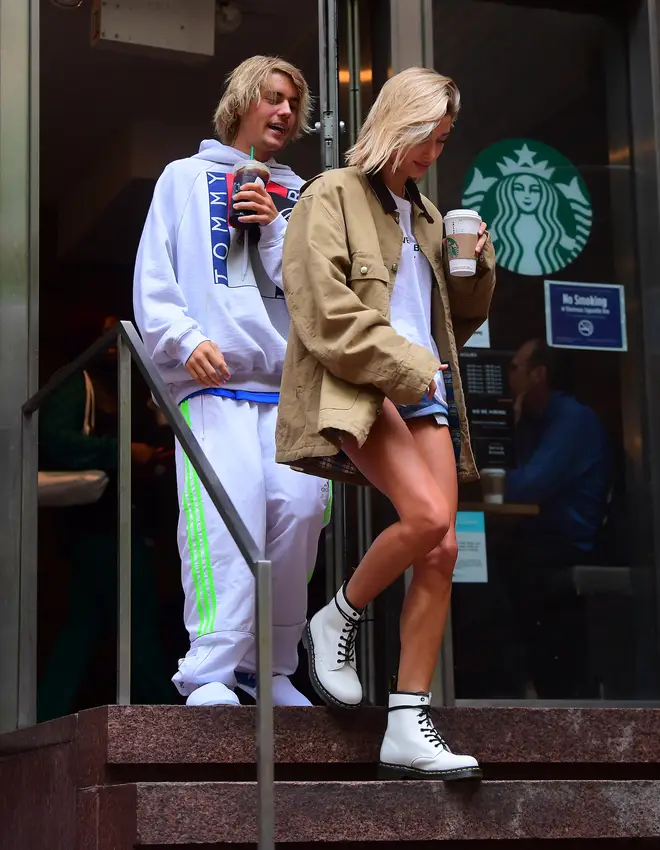 Justin & Hailey Leave Starbucks Whilst Enjoying Another Coffee