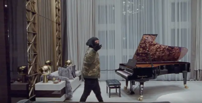 Drake has an impressive piano in a room by itself