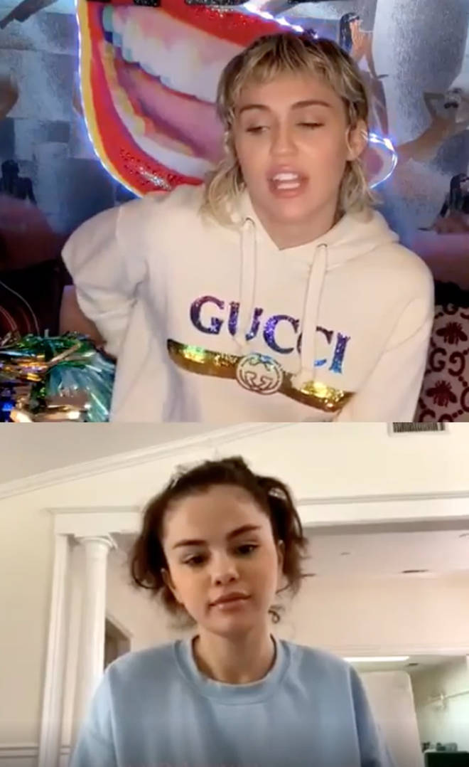 Selena Gomez appeared on Miley Cyrus' Instagram live series Bright Minded