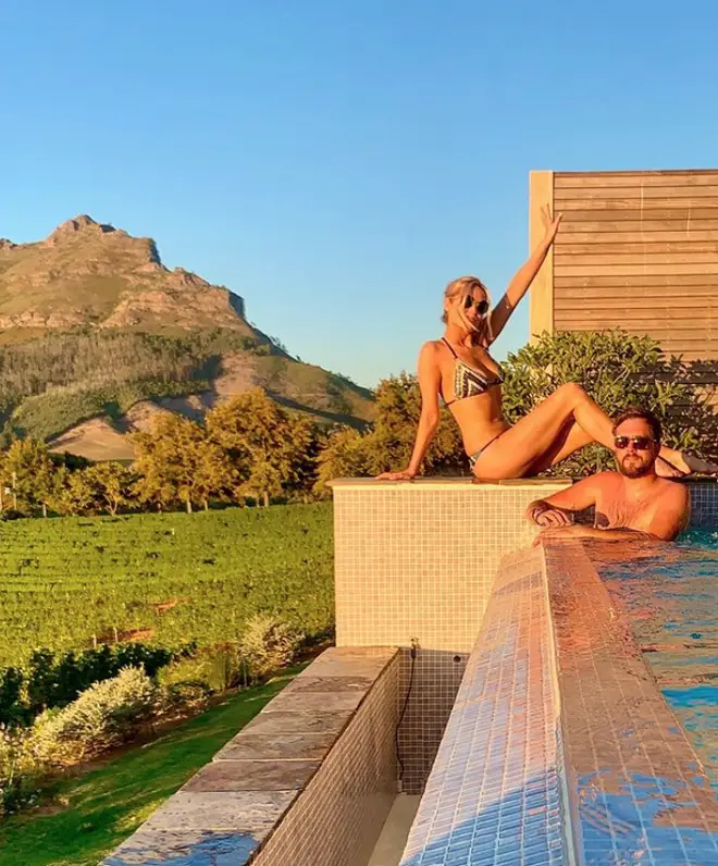 Laura Whitmore posted this throwback snap of when she and Iain Stirling were in South Africa for Love Island