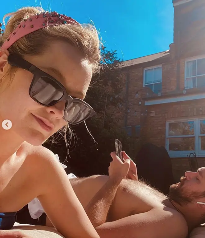 Laura Whitmore and Iain Stirling spent the sunny weekend sunbathing