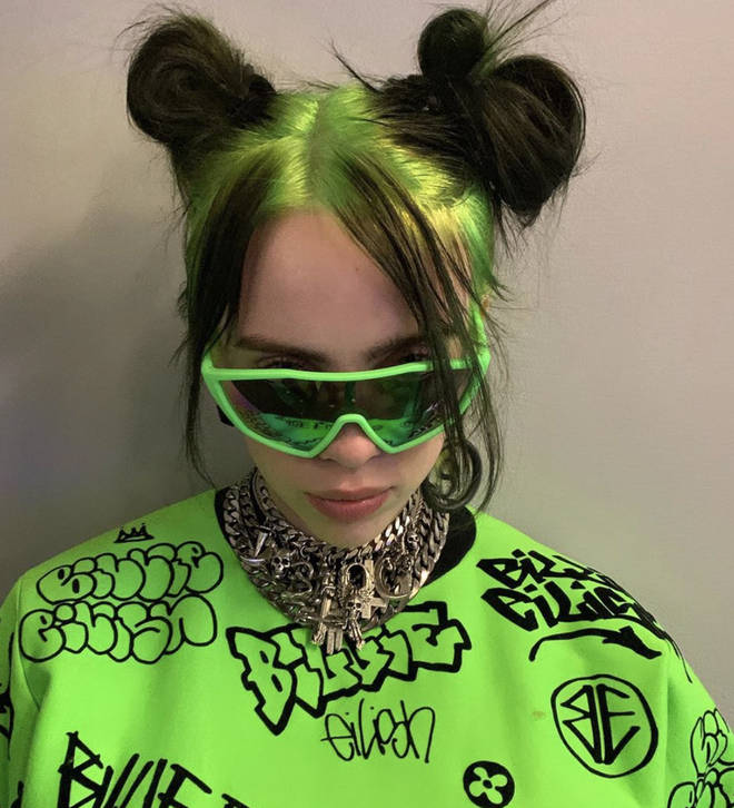 Billie Eilish rocked bright green hair in 2020