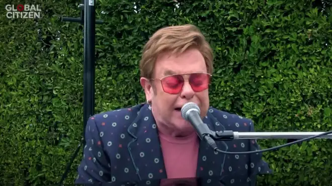 Elton John also had an outdoor set up for his performance