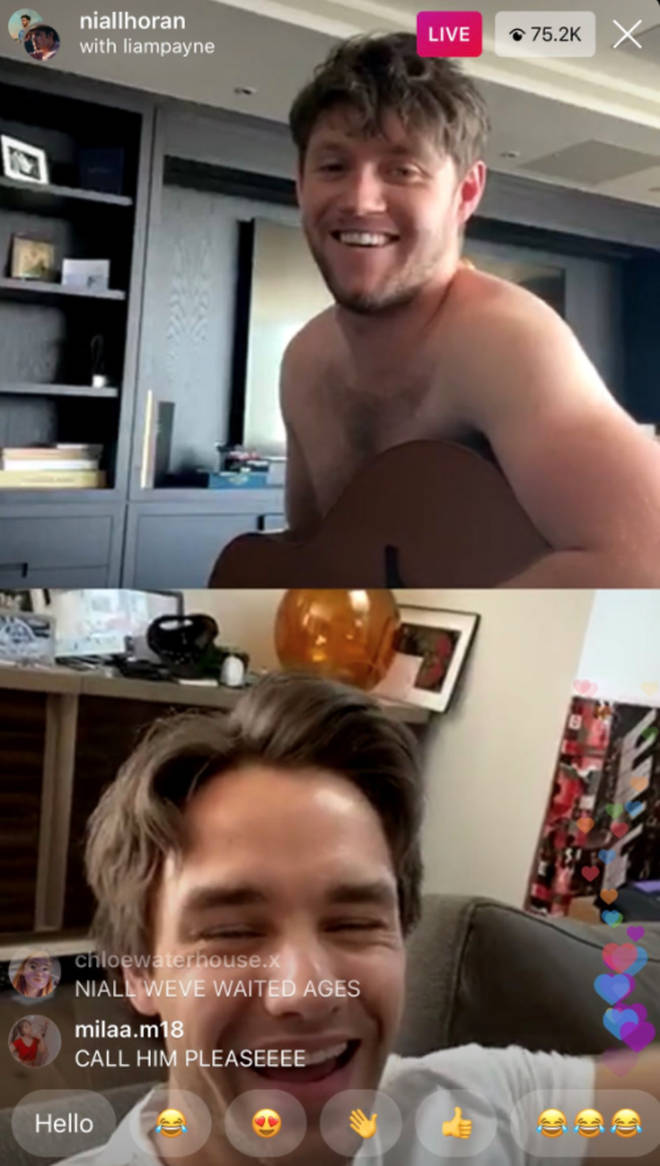 Niall Horan and Liam Payne on Instagram live together