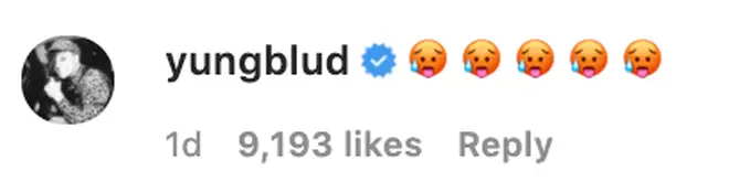 Yungblud left a series of sweaty face emoji on ex Halsey's Instagram video