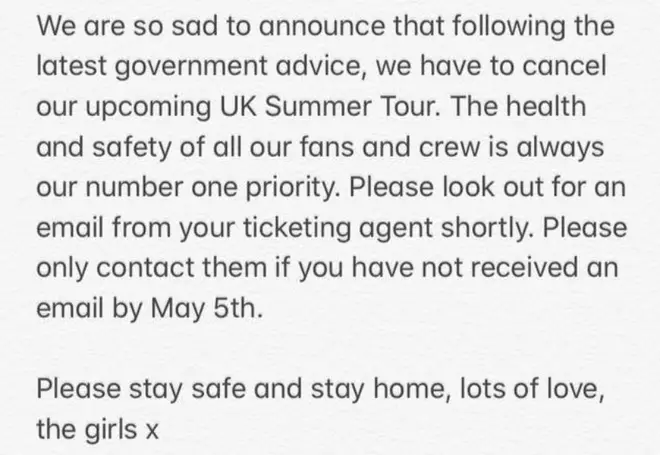 Little Mix announce they've cancelled their 2020 UK summer tour