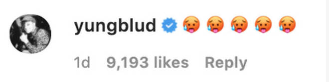 Yungblud comments on Halsey's recent Instagram snap