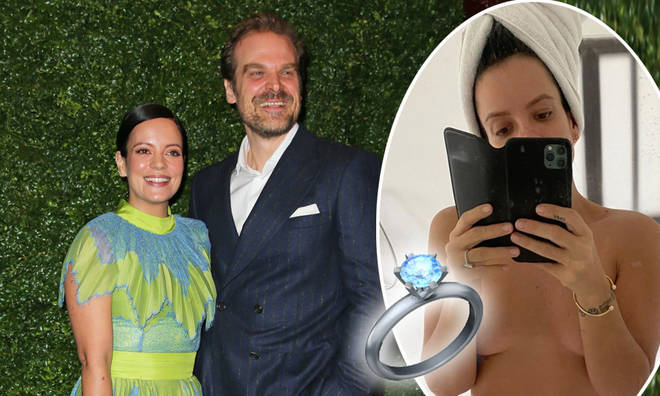 Lily Allen's fans spotted the dazzling ring on her wedding finger