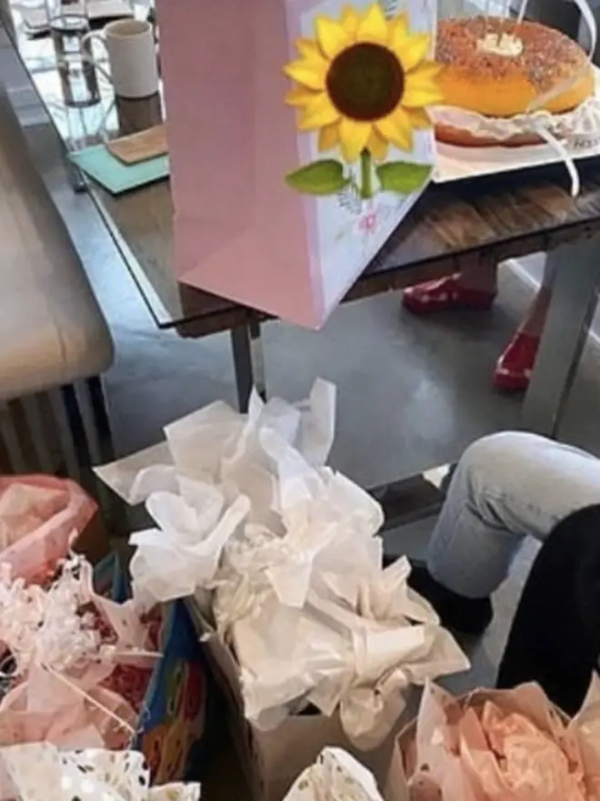 Bella Hadid covers 'baby shower' gift bag on Gigi Hadid's birthday