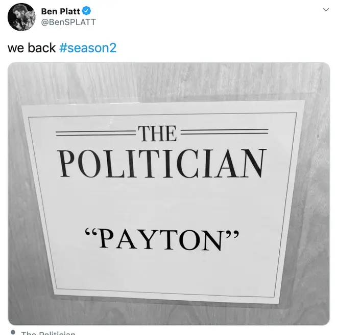 Ben Platt stars as Payton in The Politician and will return for series 2