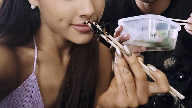 Peep that little heart tattoo, which is one of Ariana's most recent