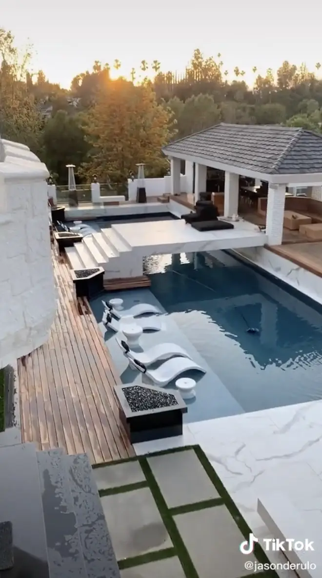 Jason Derulo has a huge pool at his mansion