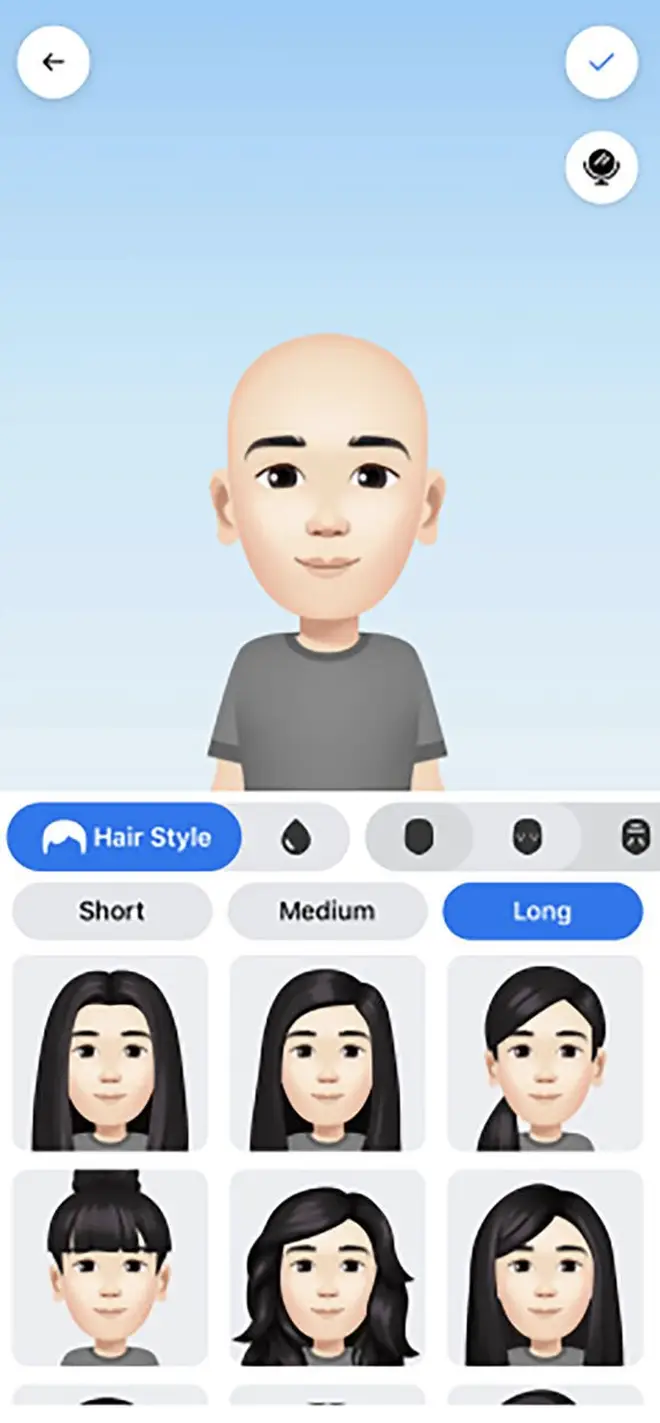 Facebook avatars can be personalised according to skin colour, hair colour, eye shape etc
