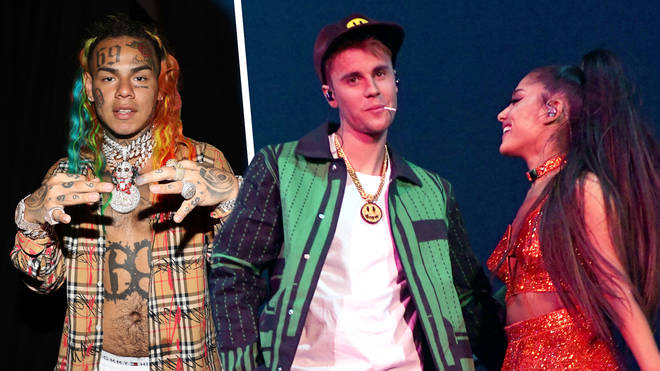 6ix9ine accused Justin Bieber and Ariana Grande of buying their Billboard top spot